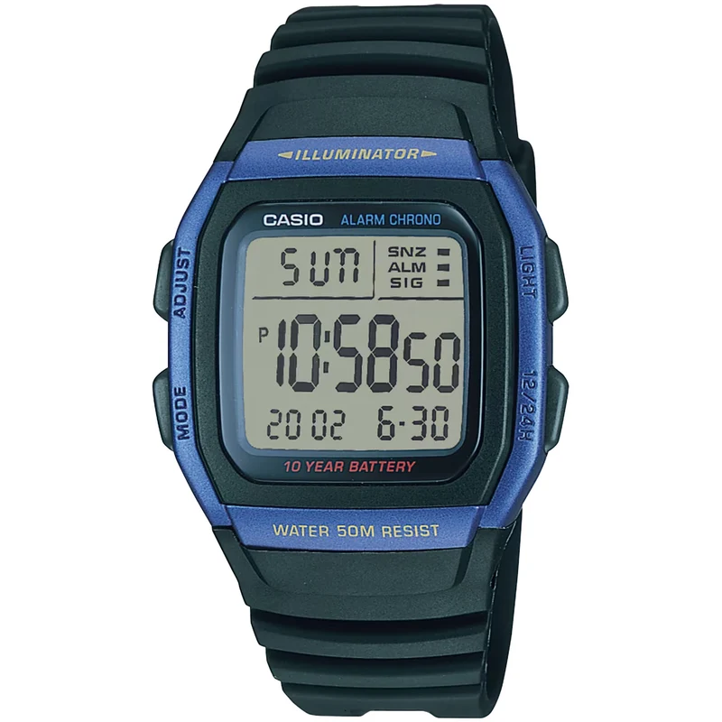 Montre Casio Homme W-96H-2A Quartz Digitale Bleu Vert