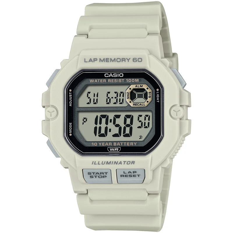 Montre Casio Homme WS-1400H-8A Quartz Digitale Blanc Noir