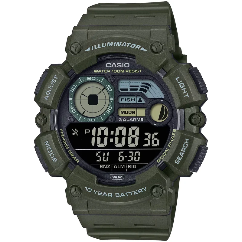 Montre Casio Homme WS-1500H-3B Quartz Digitale Vert Noir