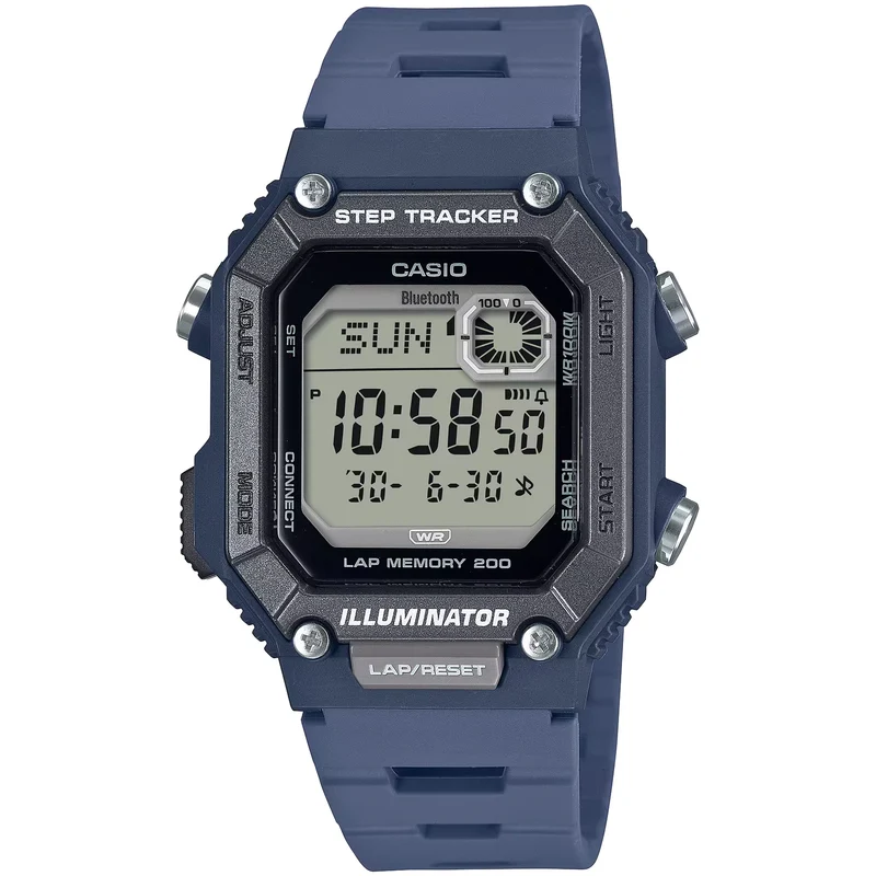 Montre Casio Homme WS-B1000-2A Quartz Digitale Bleu Noir
