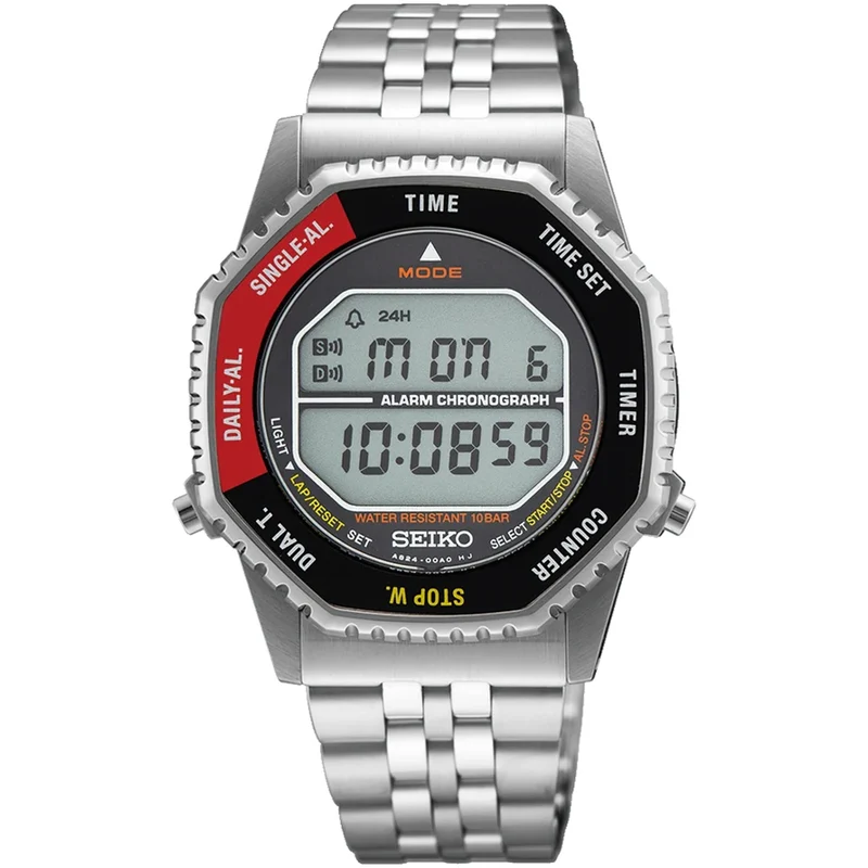 Montre Seiko Rotocall Homme SMGG19P1 Digitale Argenté Noir Rouge
