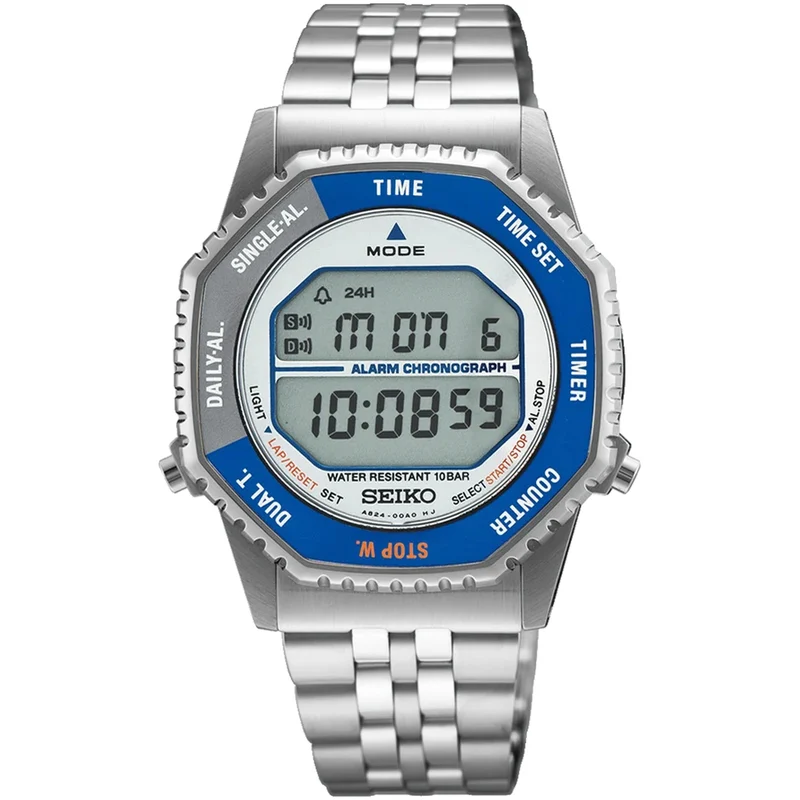Montre Seiko Rotocall Homme SMGG21P1 Digitale Argenté Bleu