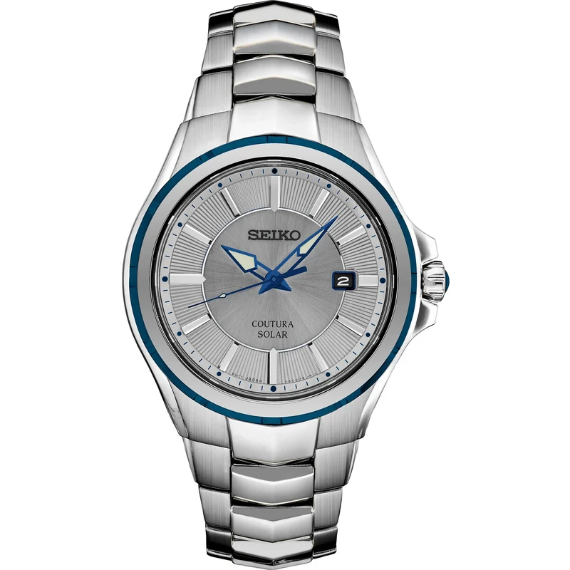 Montre Seiko Coutura Homme SNE565 Solaire Argenté Bleu