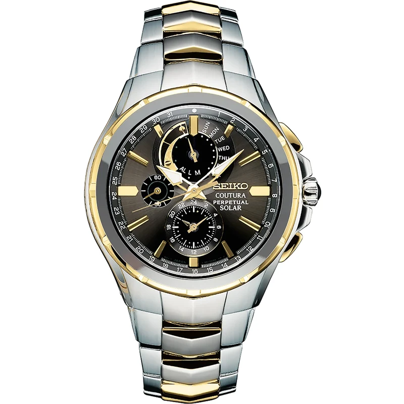 Montre Seiko Coutura Homme SSC376 Solaire Argenté Doré