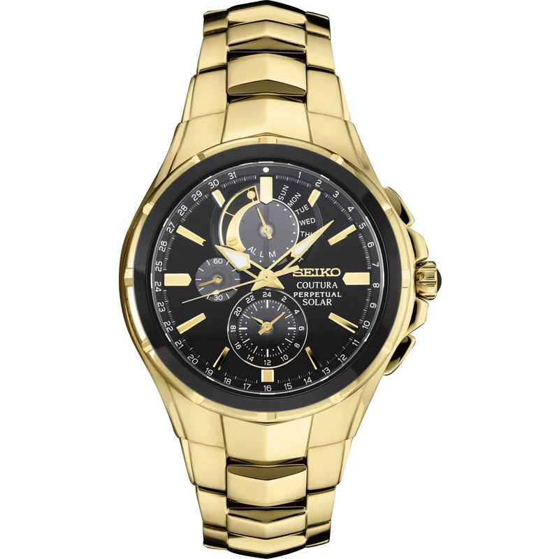 Montre Seiko Coutura Homme SSC700 Solaire Doré Noir