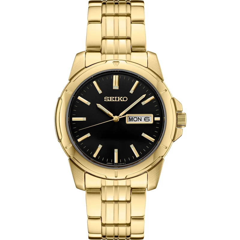 Montre Seiko Essentials Homme SUR358 Doré Noir
