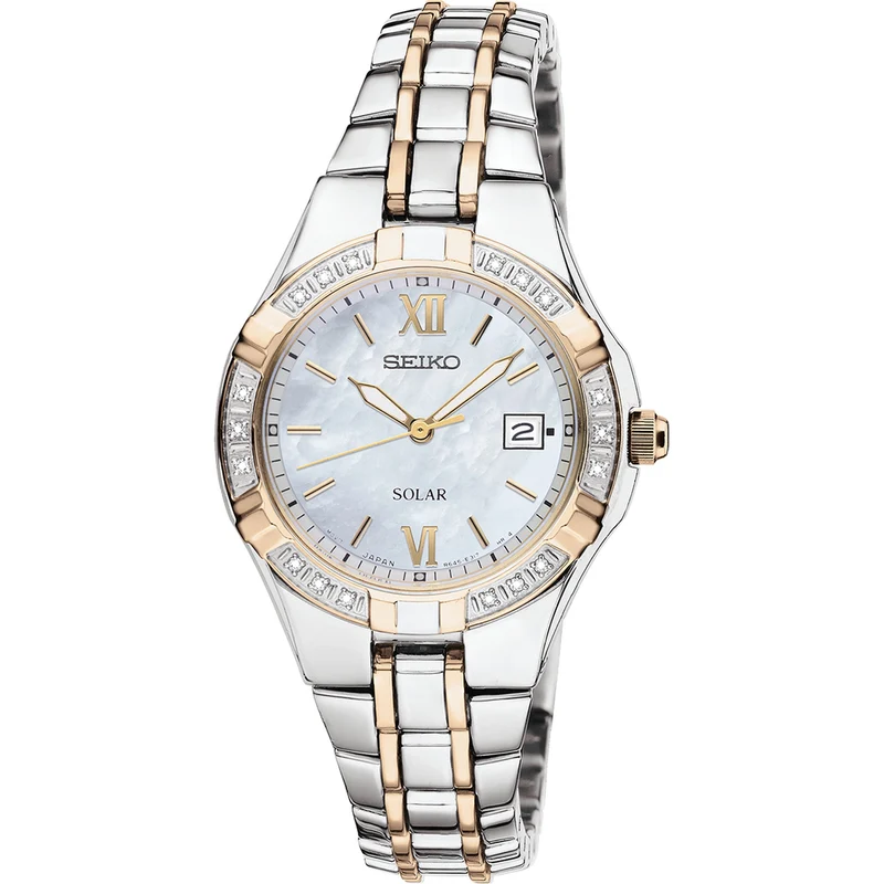 Montre Seiko Diamonds Femme SUT068 Solaire Diamants Nacré