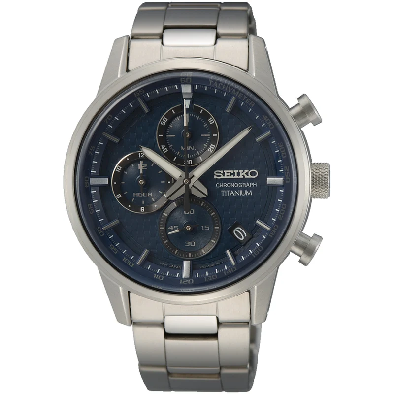 Montre Seiko Chronographe Urban Sports Homme Quartz SSB387P1 Titanium Bleu