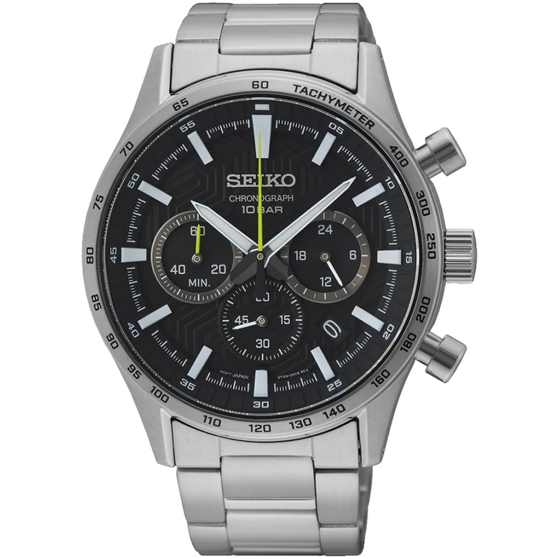 Montre Seiko Chronographe Urban Sports Homme Quartz SSB413P1 Noir Jaune