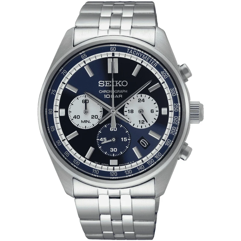 Montre Seiko Chronographe Sports Homme Quartz SSB427P1 Acier Bleu