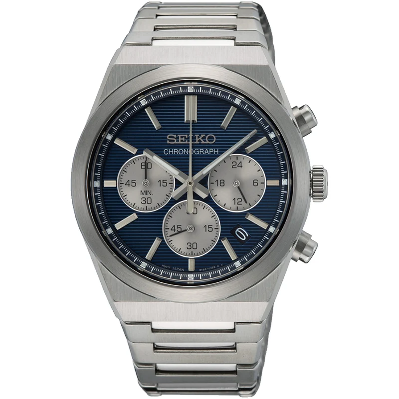 Montre Seiko Chronographe Sports Homme Quartz SSB453P1 Bleu