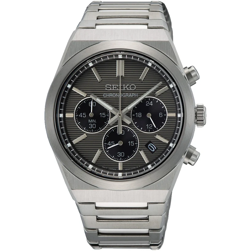 Montre Seiko Chronographe Sports Homme Quartz SSB455P1 Gris Noir