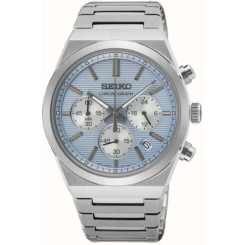 Montre Seiko Chronographe Sports Homme Quartz SSB459P1 Bleu