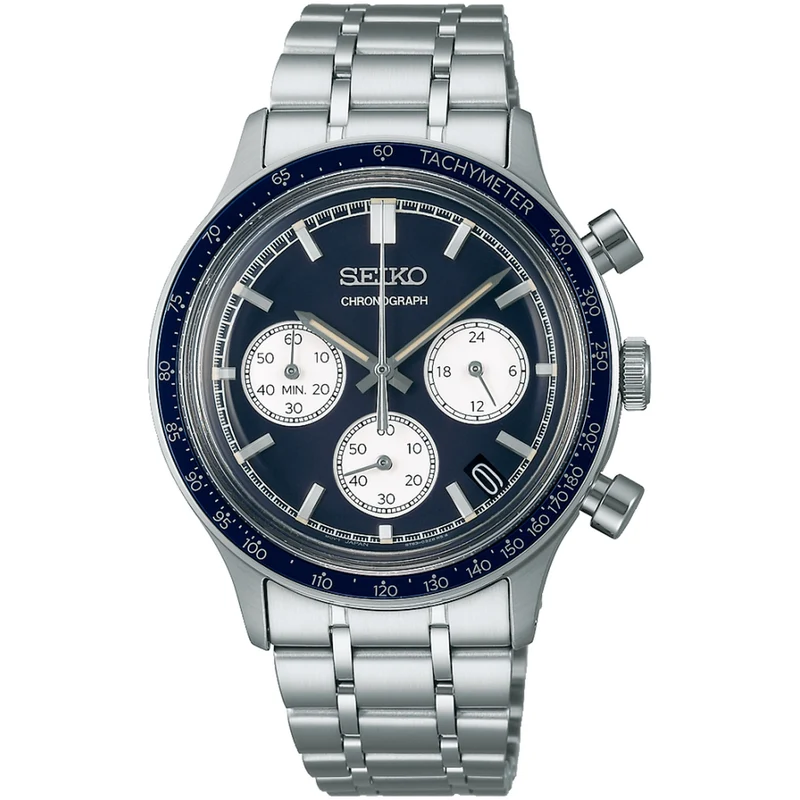 Montre Seiko Chronographe Sports Homme Quartz SSB477P1 Bleu