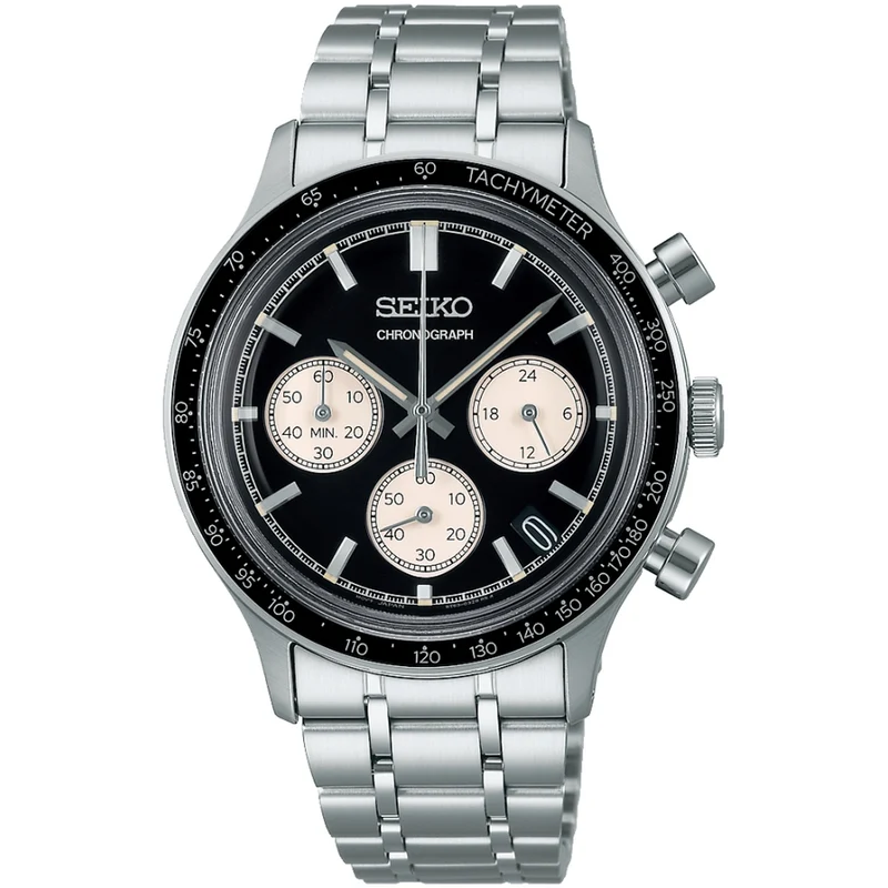 Montre Seiko Chronographe Sports Homme Quartz SSB479P1 Noir