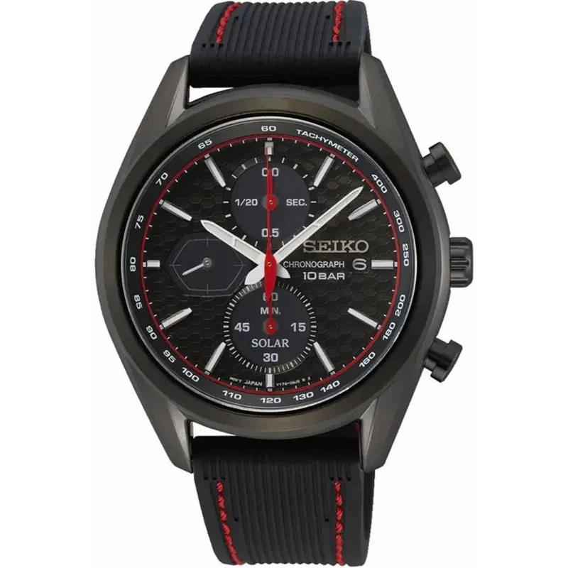 Montre Seiko Chronographe Homme Quartz SSC777P1 Noir Rouge