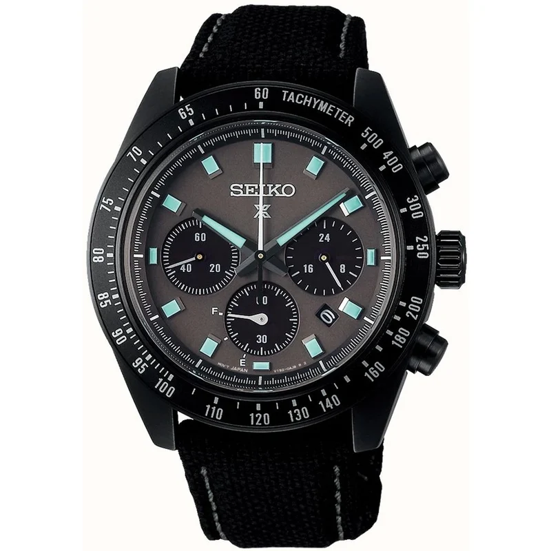 Montre Seiko Prospex Solar Homme SSC923P1 Speedtimer Chronograph Noir Bracelet Cuir Nylon
