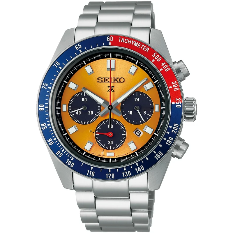 Montre Seiko Prospex Solar Homme SSC947P1 Speedtimer Chronograph Pogue Orange Bleu