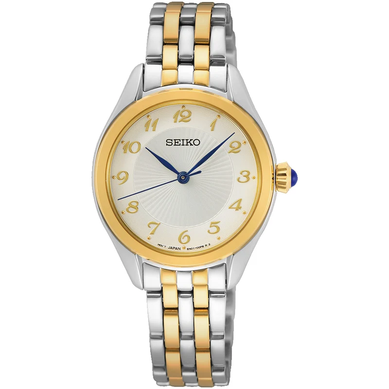 Montre Seiko Quartz Ronde Femme SUR380P1 Argenté Doré