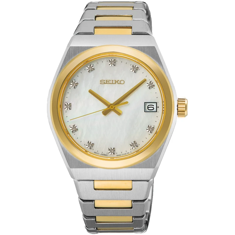 Montre Seiko Classique Quartz Femme SUR604P1 Nacre Diamants