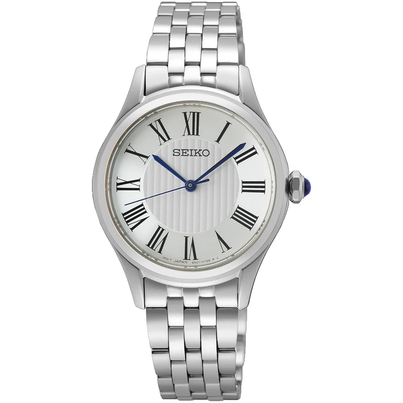 Montre Seiko Classique Quartz Femme SUR609P1 Argenté Chiffres Romains