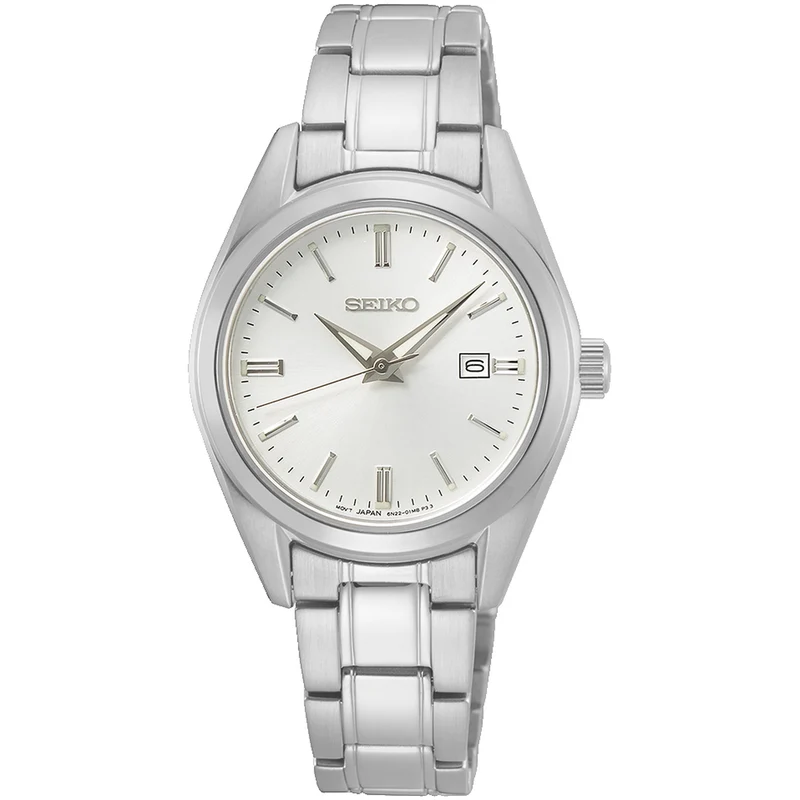 Montre Seiko Classique Quartz Femme SUR633P1 Argenté Blanc