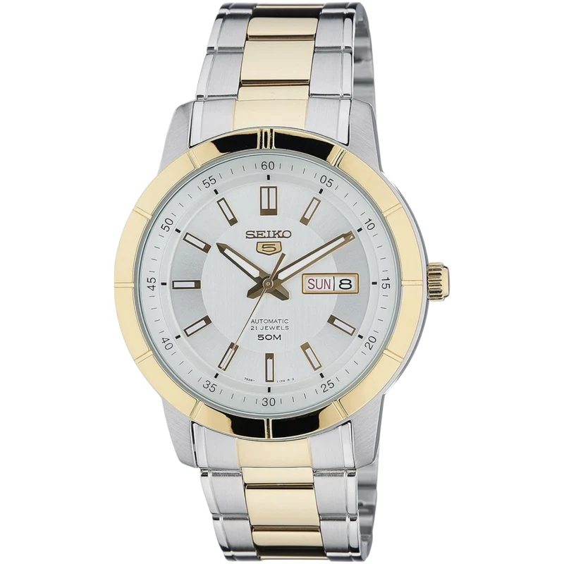 Montre Seiko 5 SNKN58K1 Homme Automatique Blanc Doré