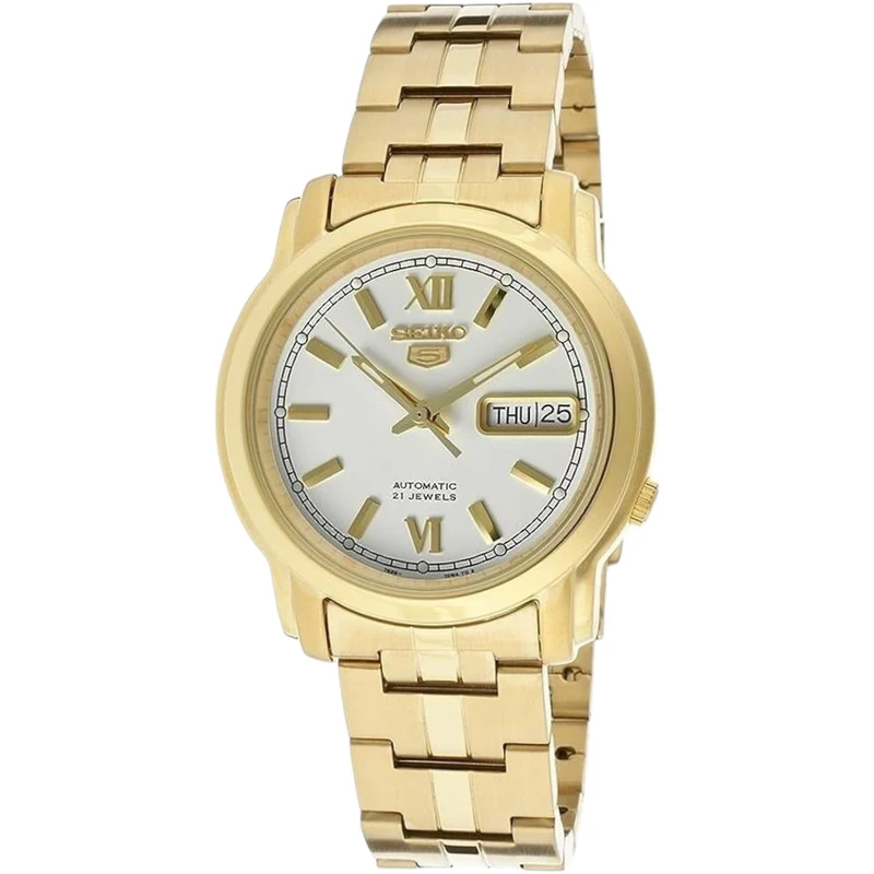 Montre Seiko 5 SNKK84K1 Homme Automatique Blanc Doré