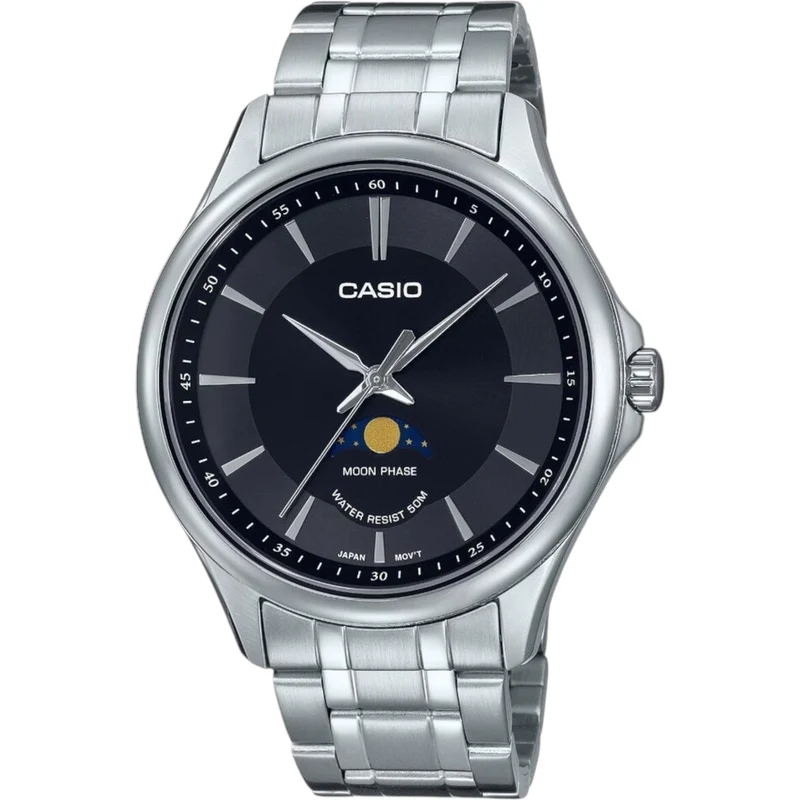 Montre Casio Standard Homme MTP-M100D-1A Moon Phase Noir Quartz