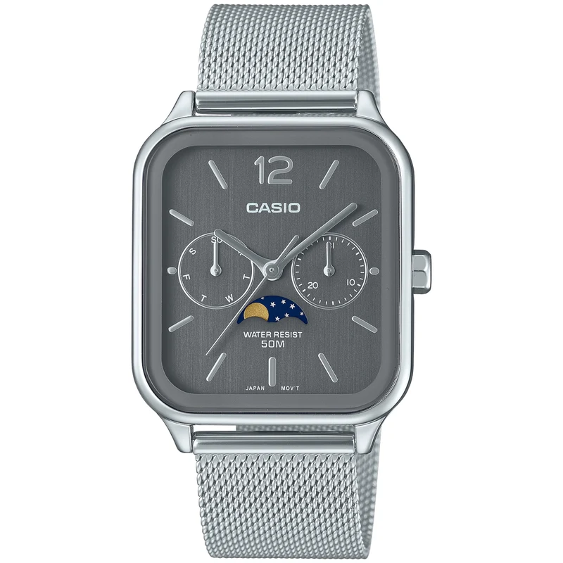 Montre Casio Standard Homme MTP-M305M-8A Moon Phase Gris Quartz