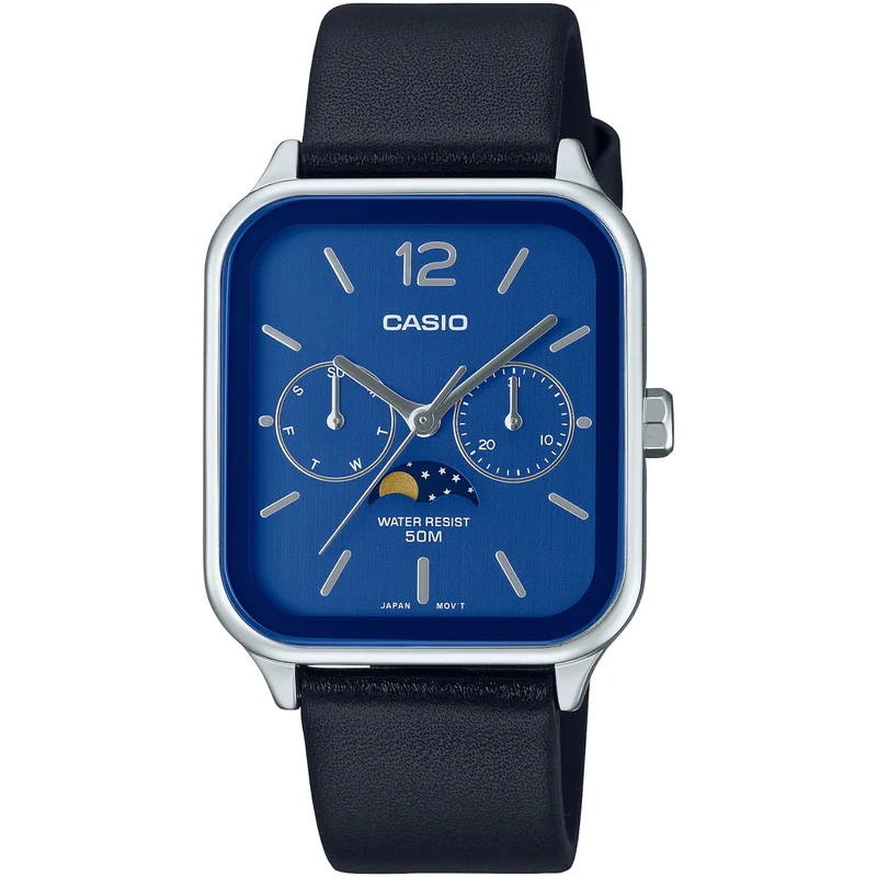 Montre Casio Standard Homme MTP-M305L-2A Moon Phase Bleu Quartz