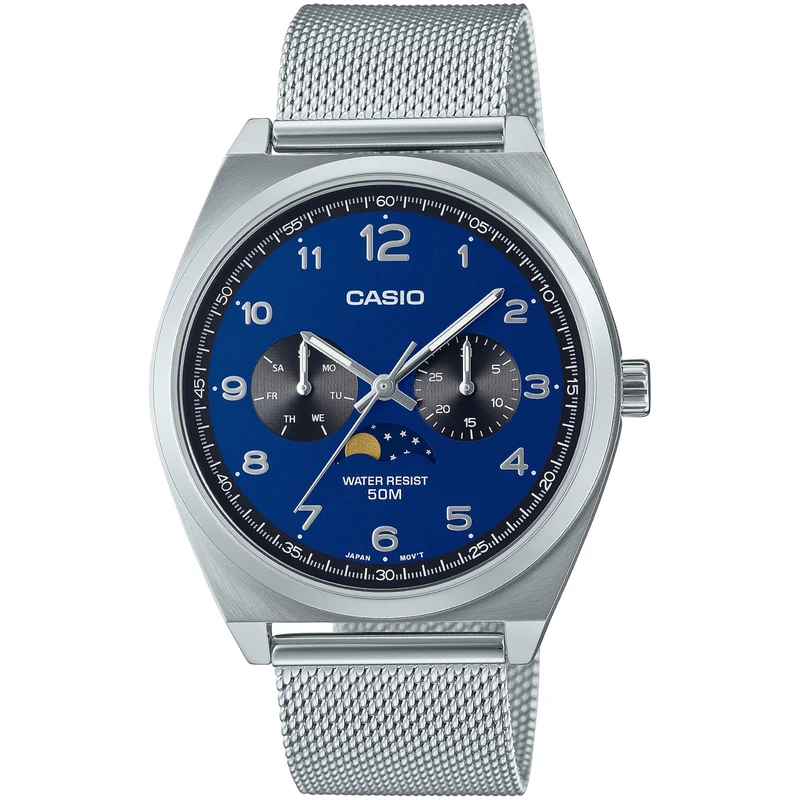 Montre Casio Standard Homme MTP-M300M-2A Moon Phase Bleu Quartz