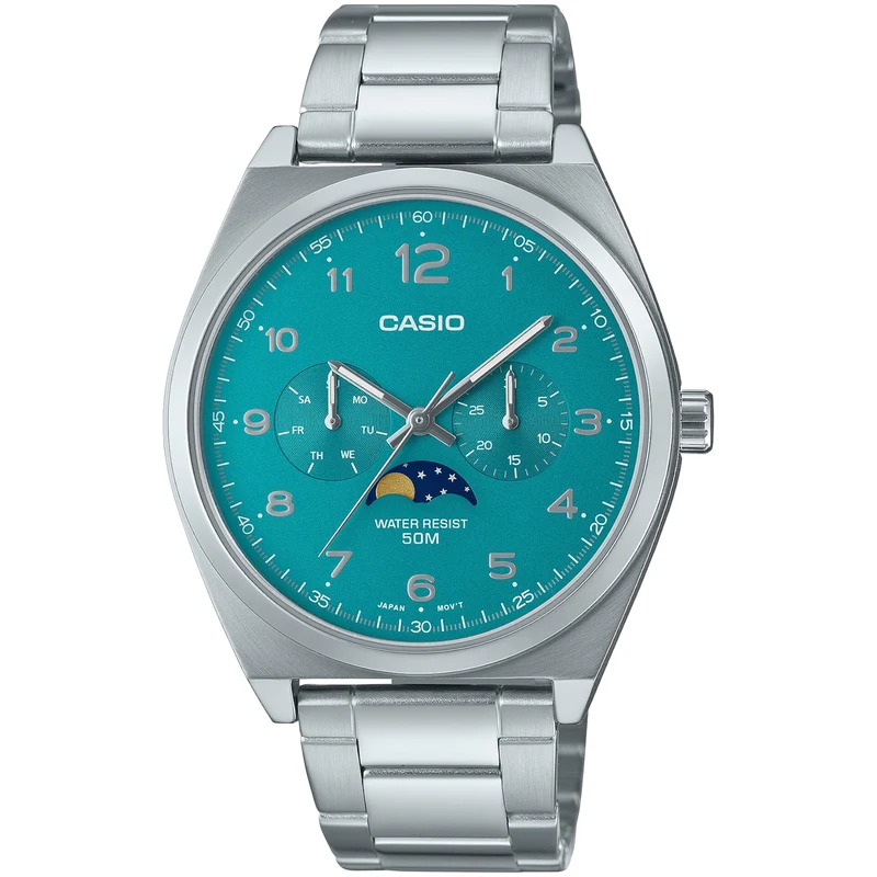 Montre Casio Standard Homme MTP-M300D-3A Moon Phase Bleu Quartz