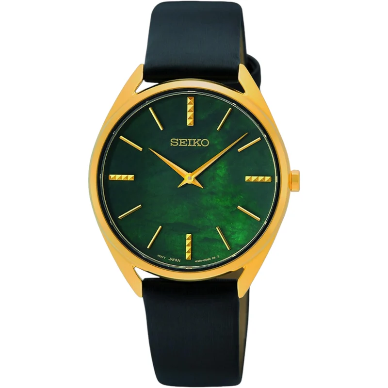 Montre Seiko Femme SWR080P1 Doré Vert Emeraude Quartz