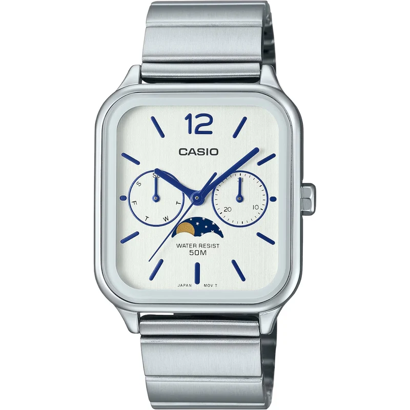 Montre Casio Standard Homme MTP-M305D-7A Moon Phase Blanc Quartz