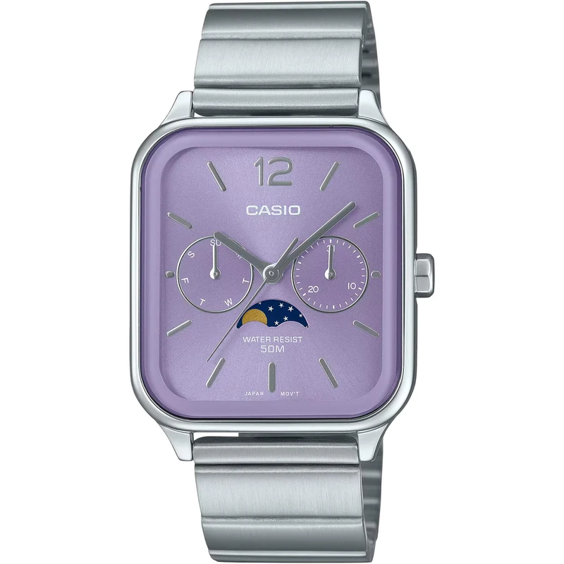 Montre Casio Standard Homme MTP-M305D-6A Moon Phase Violet Quartz