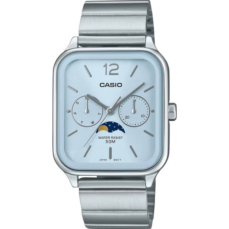 Montre Casio Standard Homme MTP-M305D-2A Moon Phase Bleu Quartz