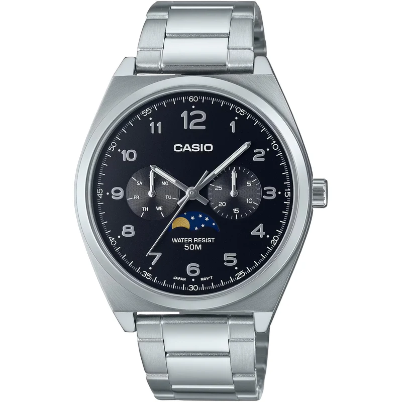 Montre Casio Standard Homme MTP-M300D-1A Moon Phase Noir Quartz