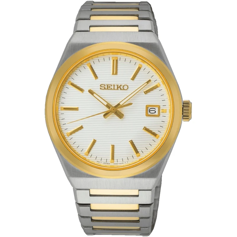 Montre Seiko Classic Homme SUR558P1 Blanc Doré Quartz