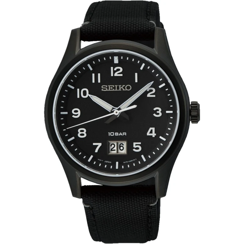 Montre Seiko Sports Homme SUR571P1 Noir Date Quartz