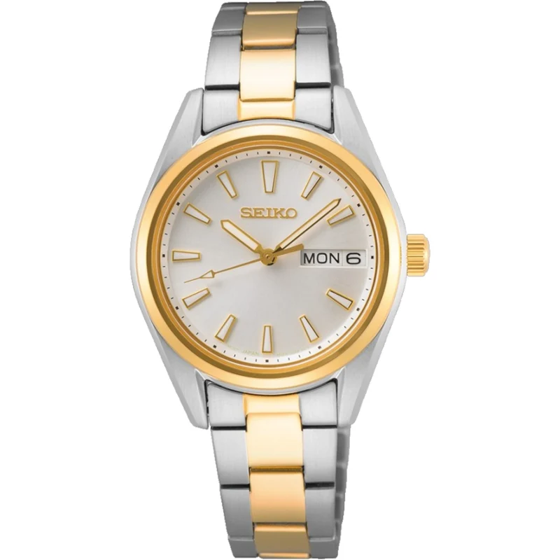 Montre Seiko Classic Femme SUR454P1 Blanc Argenté Doré Quartz