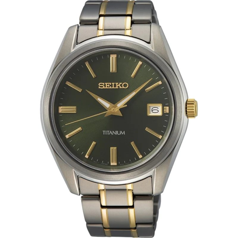 Montre Seiko Classic Homme SUR377P1 Vert Titane Quartz