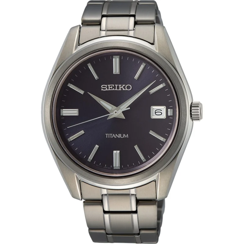 Montre Seiko Classic Homme SUR373P1 Bleu Titane Quartz