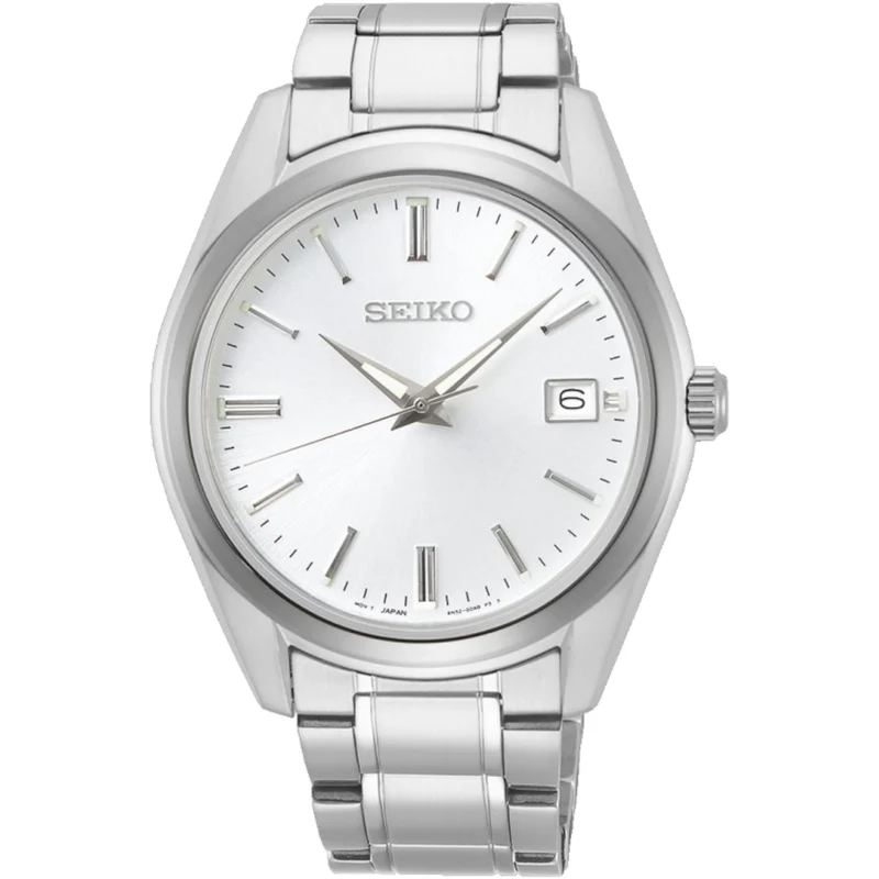 Montre Seiko Classic Homme SUR307P1 Blanc Argenté Quartz