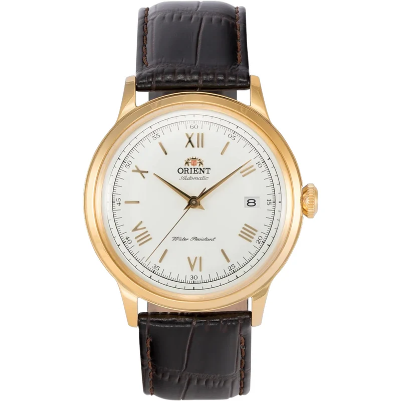 Montre Orient Bambino V2 TAC00007W0 Automatique Doré Blanc Cuir