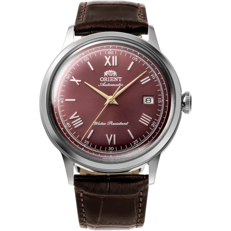 Montre Orient Bambino V2 RA-AC0026R30B Automatique Rouge Bordeaux Cuir