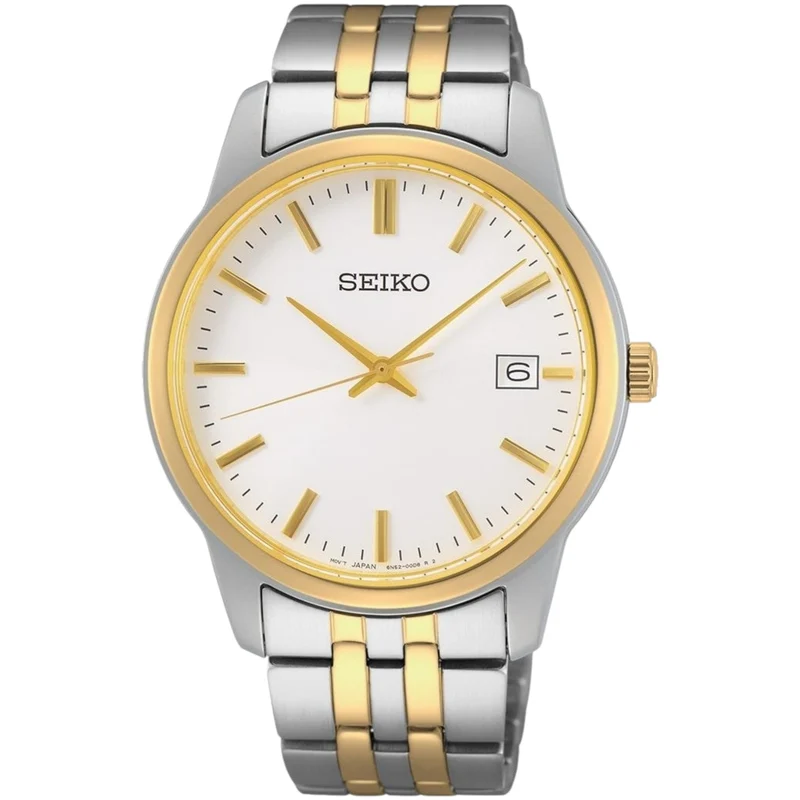 Montre Seiko Classic Homme SUR402P1 Blanc Doré Quartz