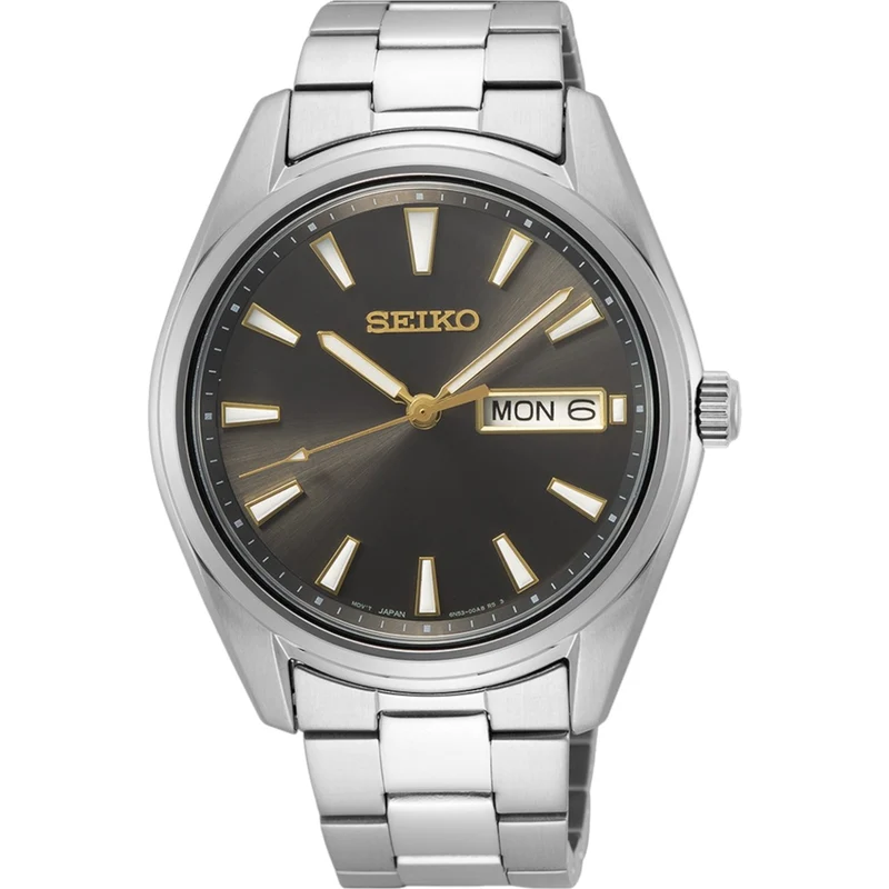 Montre Seiko Classic Homme SUR343P1 Gris Jour / Date Quartz