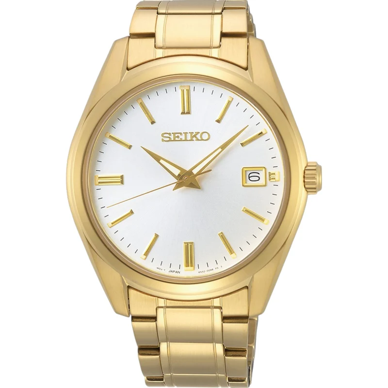 Montre Seiko Classic Homme SUR314P1 Blanc Doré Quartz