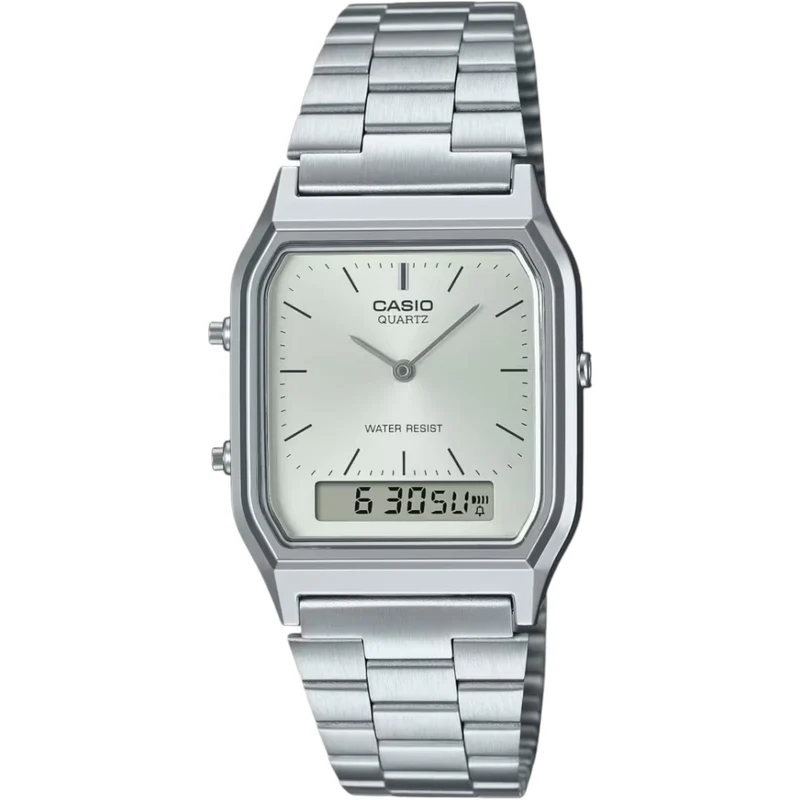 Montre Casio Vintage Mixte AQ-230A-7A Argenté